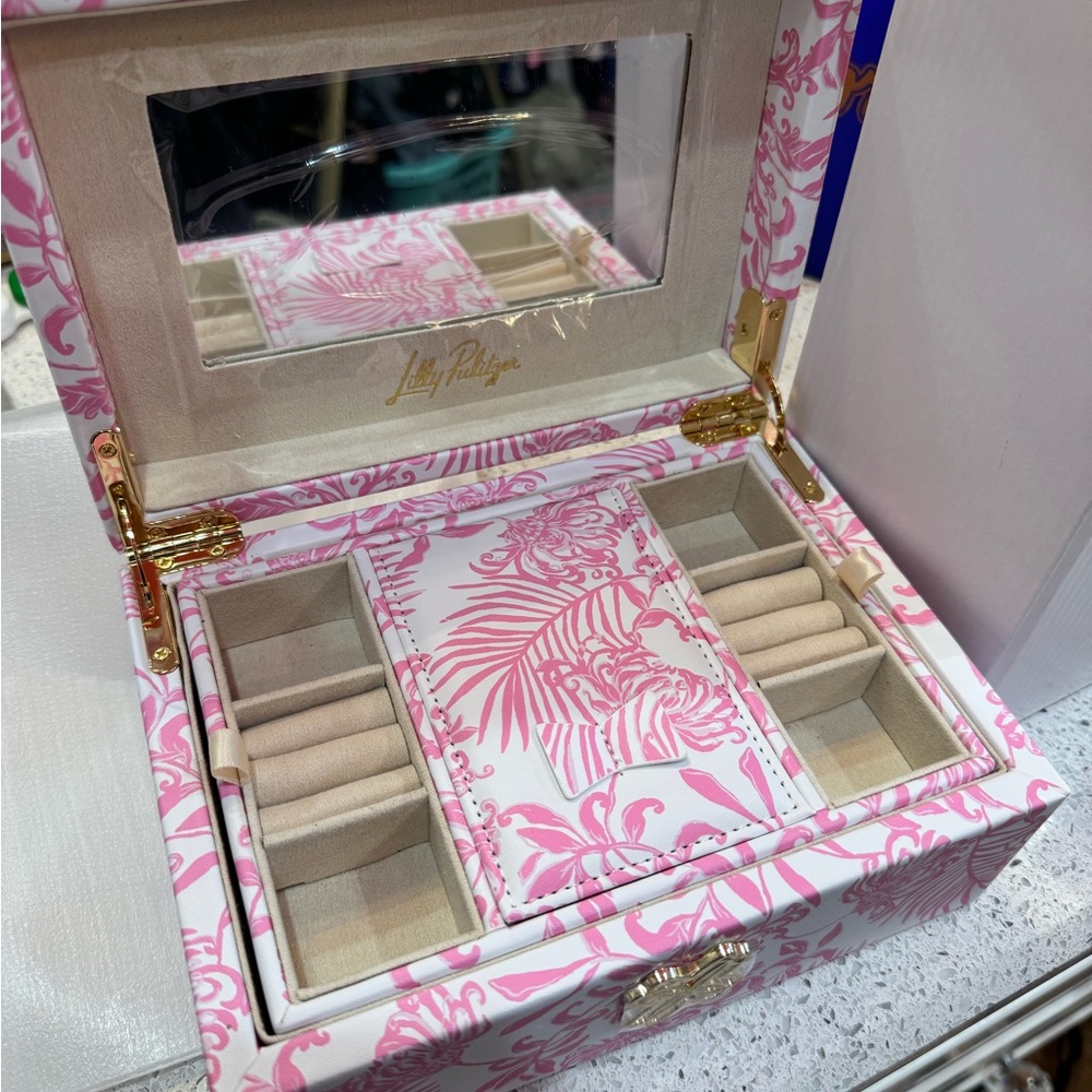 Lilly Pulitzer Pink and White Jewelry Box